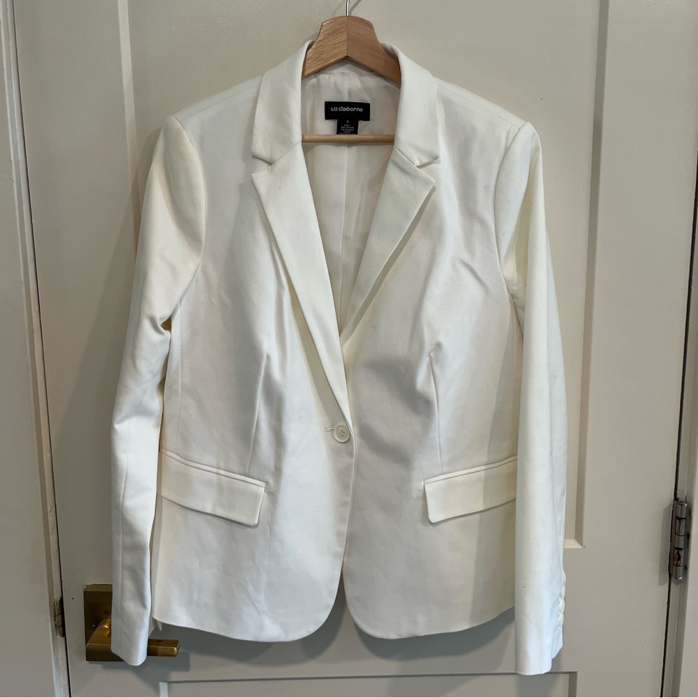 Liz Claiborne White Career Blazer Large